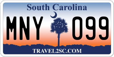 SC license plate MNY099