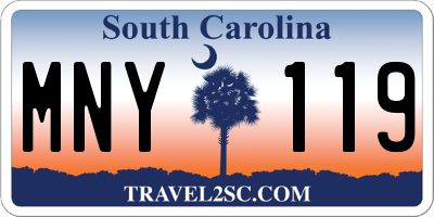 SC license plate MNY119