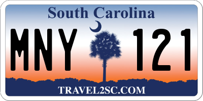 SC license plate MNY121
