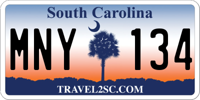 SC license plate MNY134