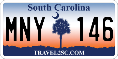 SC license plate MNY146