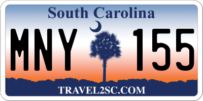 SC license plate MNY155