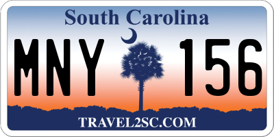SC license plate MNY156