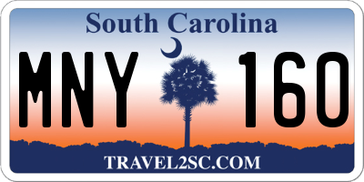 SC license plate MNY160