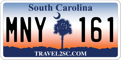 SC license plate MNY161