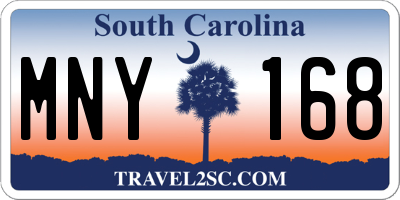 SC license plate MNY168