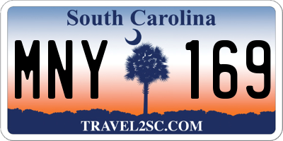 SC license plate MNY169