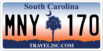SC license plate MNY170