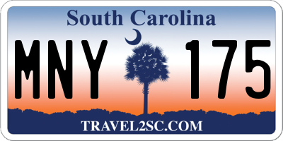 SC license plate MNY175