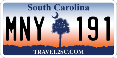 SC license plate MNY191