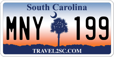 SC license plate MNY199