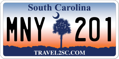 SC license plate MNY201