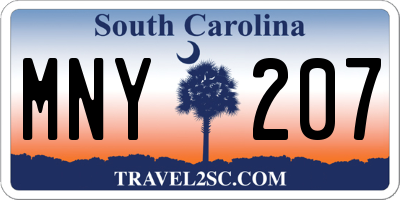 SC license plate MNY207