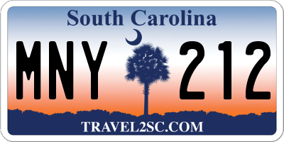 SC license plate MNY212