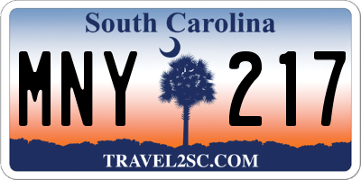SC license plate MNY217