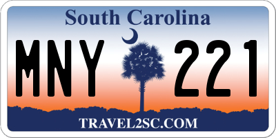 SC license plate MNY221