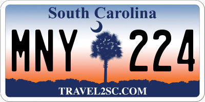 SC license plate MNY224