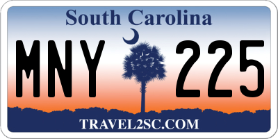 SC license plate MNY225