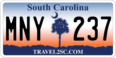 SC license plate MNY237