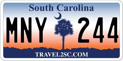 SC license plate MNY244