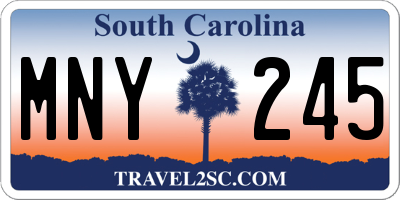 SC license plate MNY245