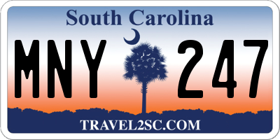 SC license plate MNY247