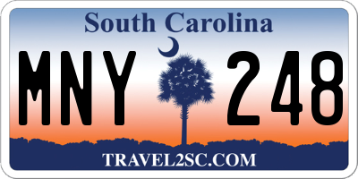SC license plate MNY248