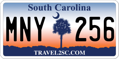 SC license plate MNY256