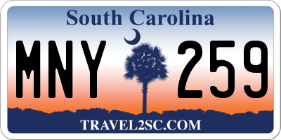 SC license plate MNY259