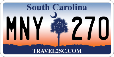 SC license plate MNY270