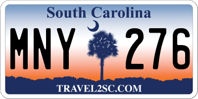 SC license plate MNY276