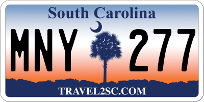 SC license plate MNY277