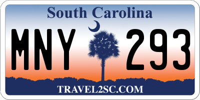 SC license plate MNY293
