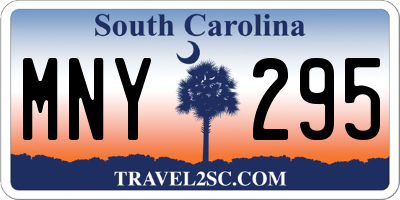 SC license plate MNY295