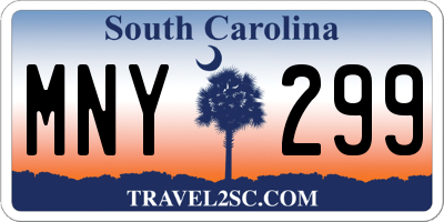 SC license plate MNY299