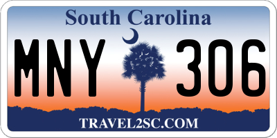 SC license plate MNY306