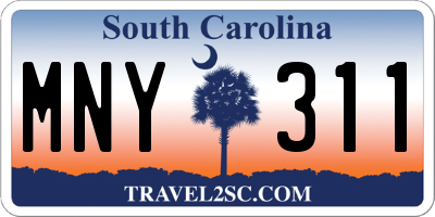 SC license plate MNY311
