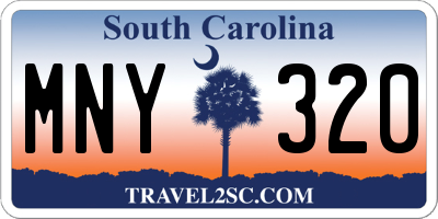 SC license plate MNY320
