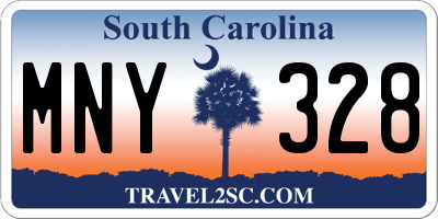 SC license plate MNY328