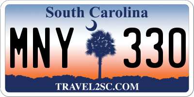 SC license plate MNY330