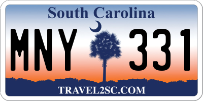 SC license plate MNY331