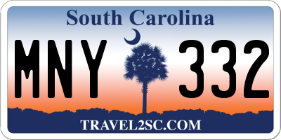 SC license plate MNY332