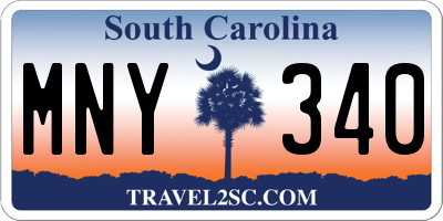 SC license plate MNY340