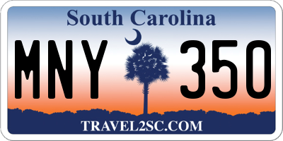 SC license plate MNY350