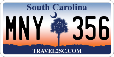 SC license plate MNY356