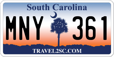 SC license plate MNY361