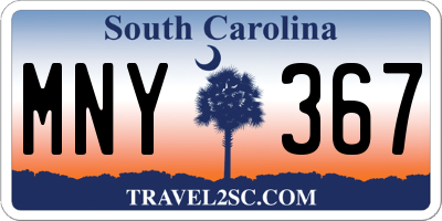 SC license plate MNY367