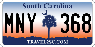 SC license plate MNY368