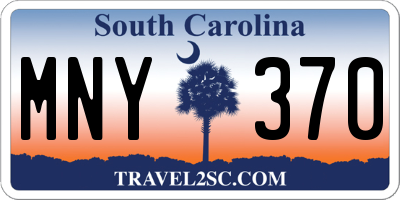 SC license plate MNY370