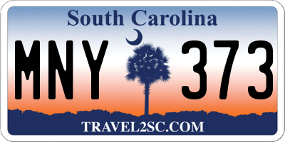SC license plate MNY373